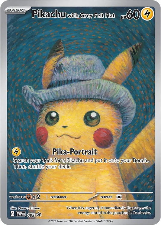 Pokémon × Van Gogh Museum: Pikachu with Grey Felt Hat Promo Card